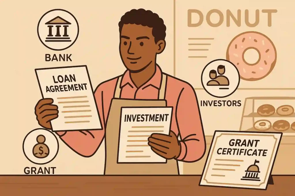 opening a donut shop a man holding papers in his hands